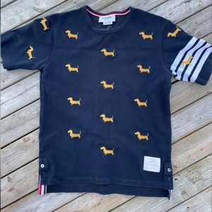 Thom Browne Golden Thread Hector Dog Men's T-shirt size 2